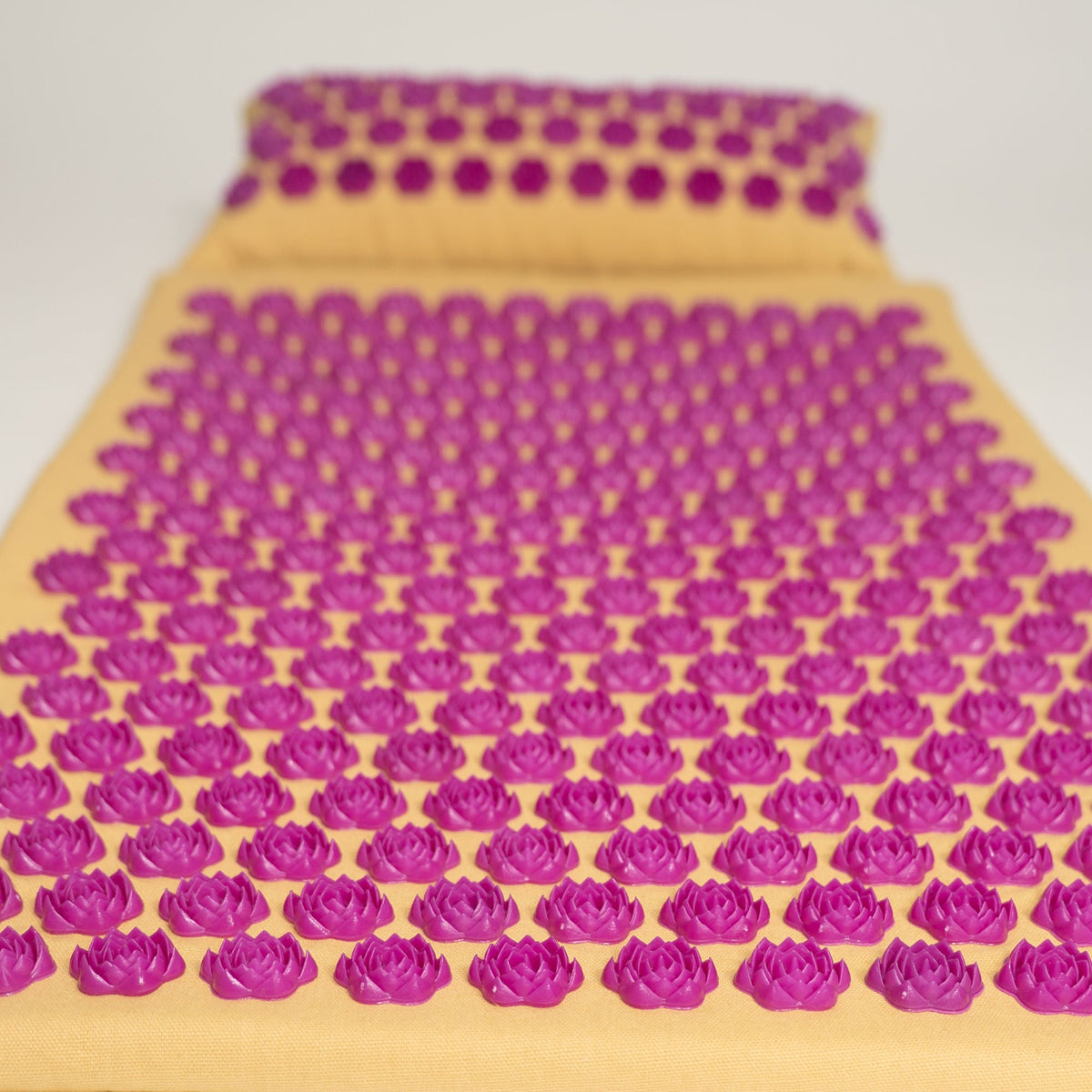 The LotuSun mat and pillow — lotus pressure points in close detail